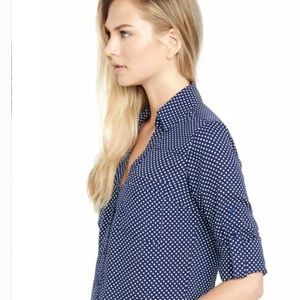 Express Portofino slim fit navy dot, XS